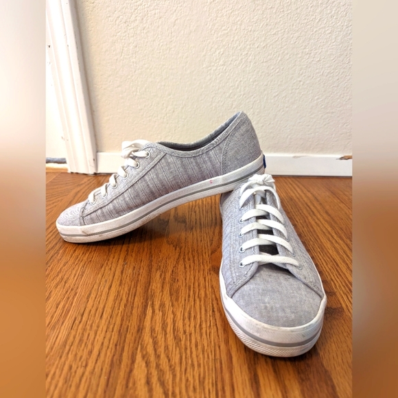 Keds Women's Kickstart Chambray Stripe Linen Sneaker - Picture 1 of 7